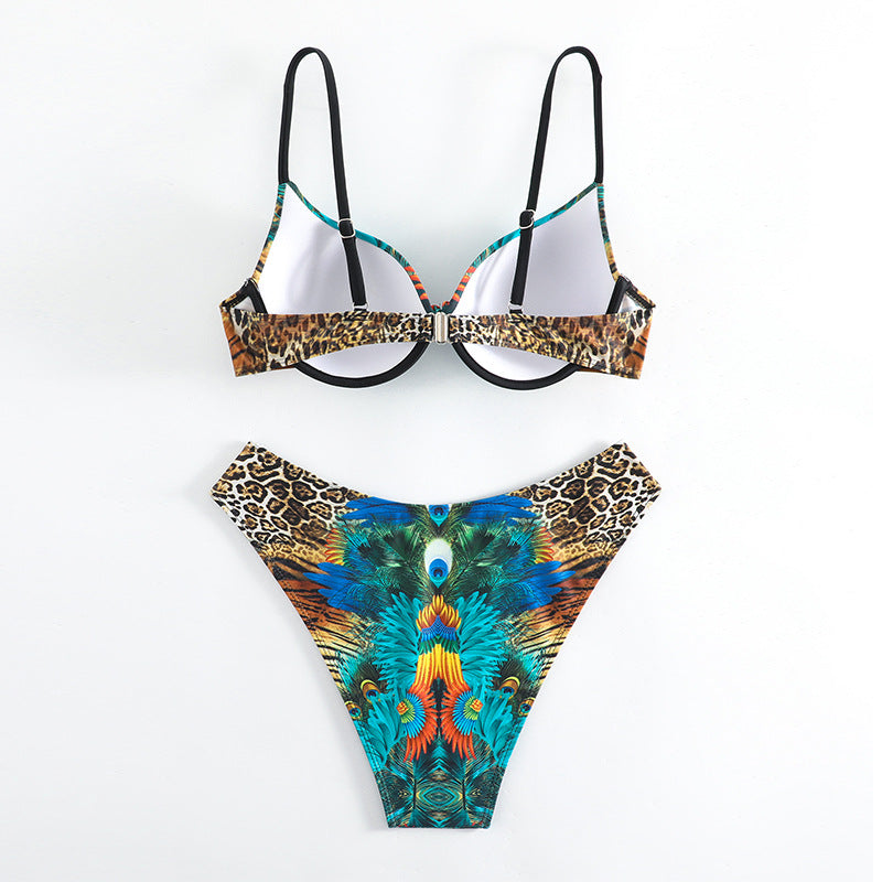 Damen Triangel-Bikini-Set mit modischem Schmuckdetail und verstellbaren Trägern R&B