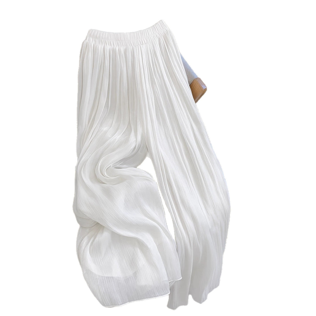 Damen Weite Plissee-Hose mit elastischem Taillenbund R&B