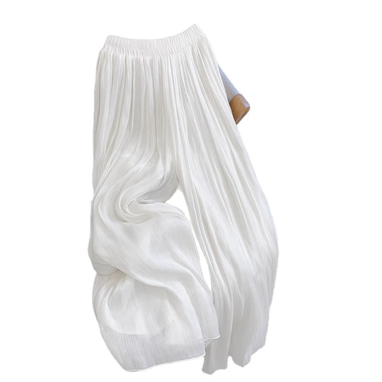 Damen Weite Plissee-Hose mit elastischem Taillenbund R&B
