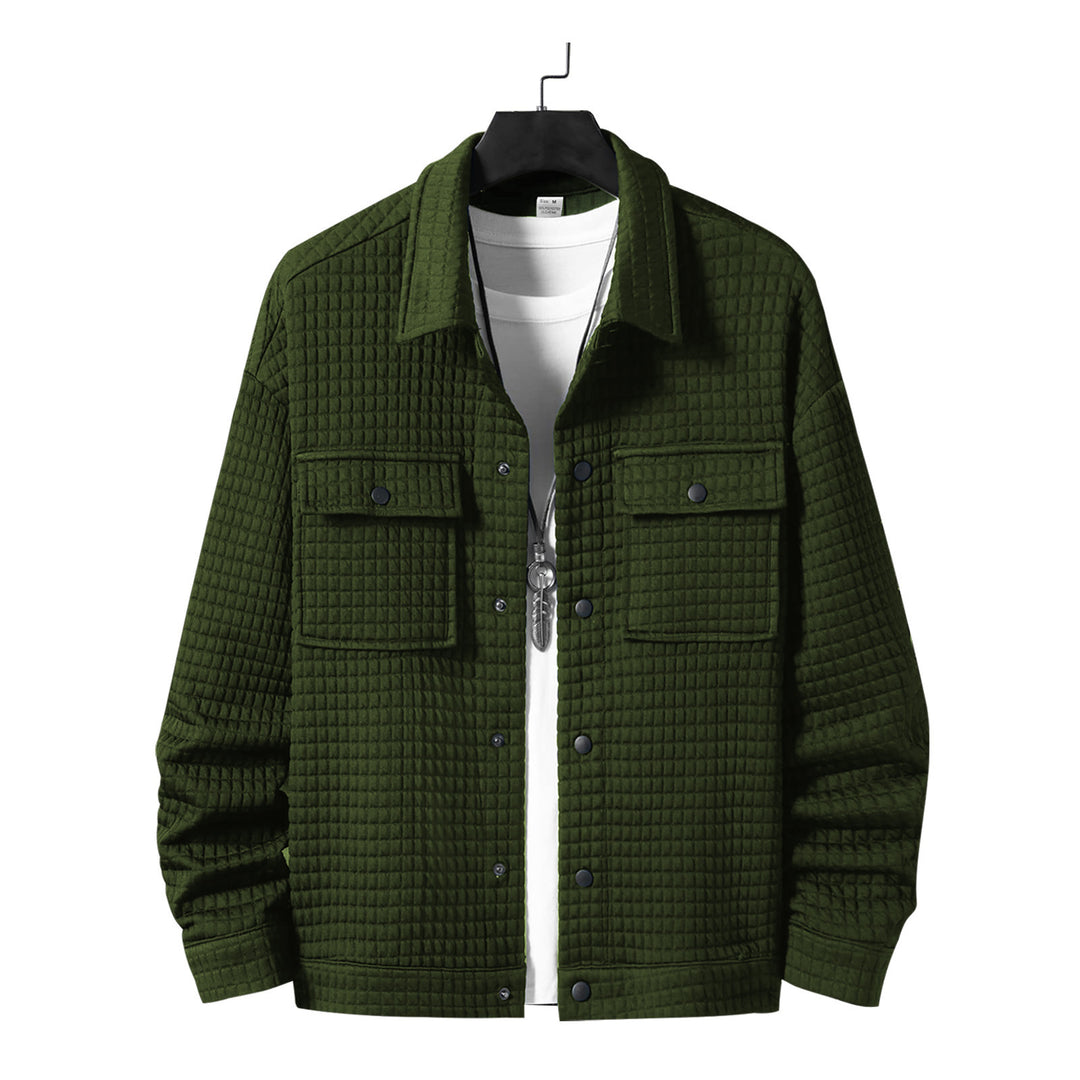 Herren nan gesteppte Overshirtjacke mit quadratischer Steppstruktur und aufgesetzten Brusttaschen R&B