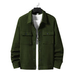 Herren nan gesteppte Overshirtjacke mit quadratischer Steppstruktur und aufgesetzten Brusttaschen R&B