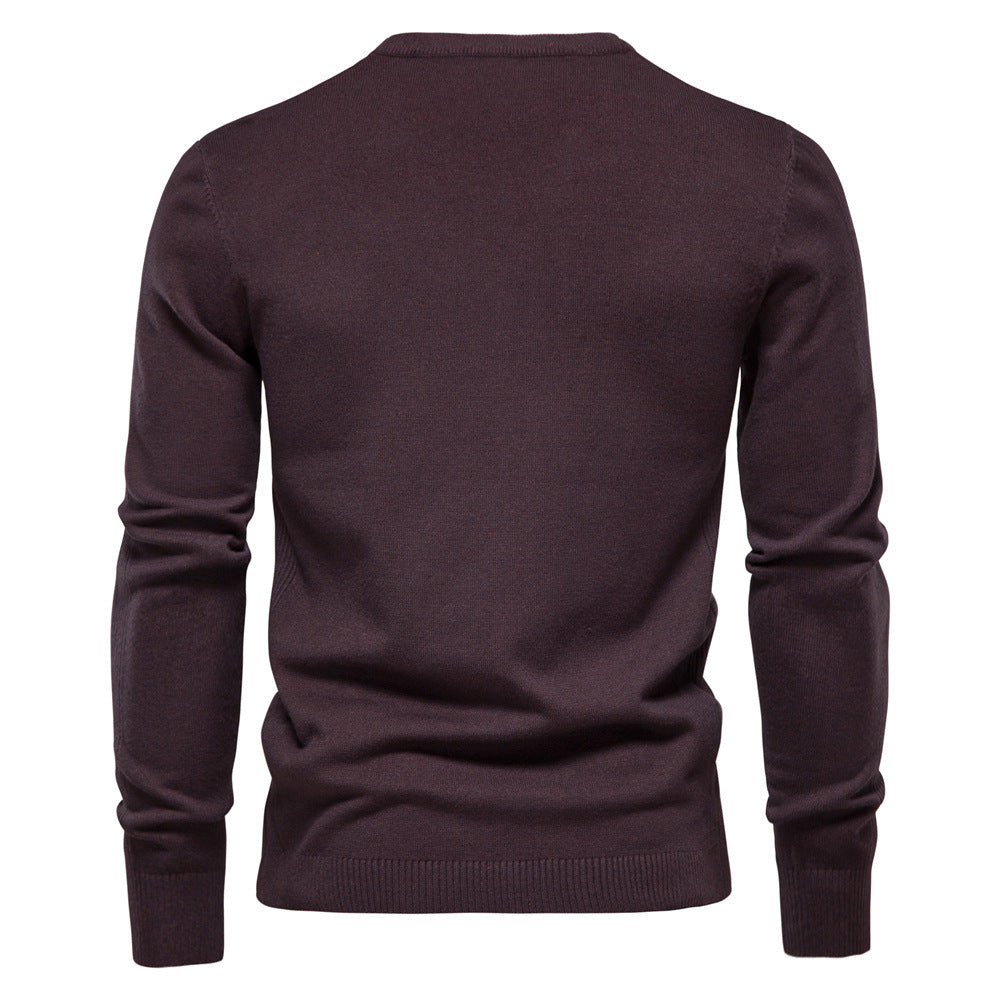 Herren Rundhals Pullover aus hochwertiger Baumwolle R&B