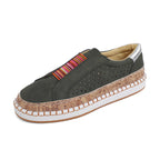 Damen Slip-On Sneakers mit perforiertem Obermaterial und dekorativem Korkrand R&B