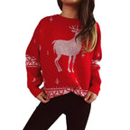 Damen Weihnachts-Pullover mit festlichem Rentier-Motiv und weichem Strick R&B