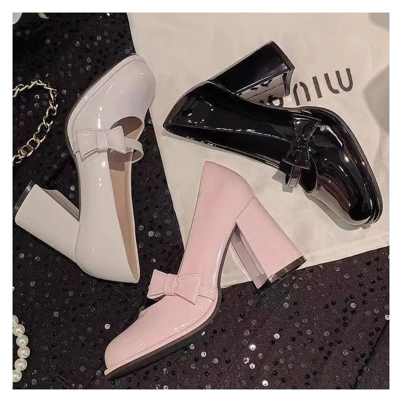 Damen elegante Mary Jane High Heels mit Blockabsatz R&B