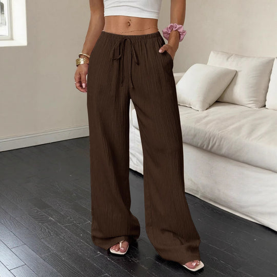 DamenWeit geschnittene Freizeit-Hose mit komfortablem Gummibund und praktischen Taschen R&B