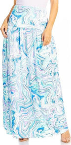 Damen Maxi-Rock mit elastischem Bund und Taschen R&B