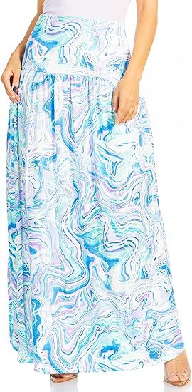Damen Maxi-Rock mit elastischem Bund und Taschen R&B