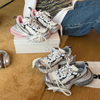 Damen Sportliche Chunky Sneakers mit atmungsaktiver Mesh-Oberfläche und gepolsterter Sohle