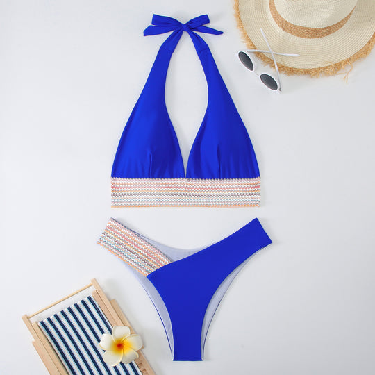 Damen Triangel-Bikini-Set mit modischem Wickelband R&B