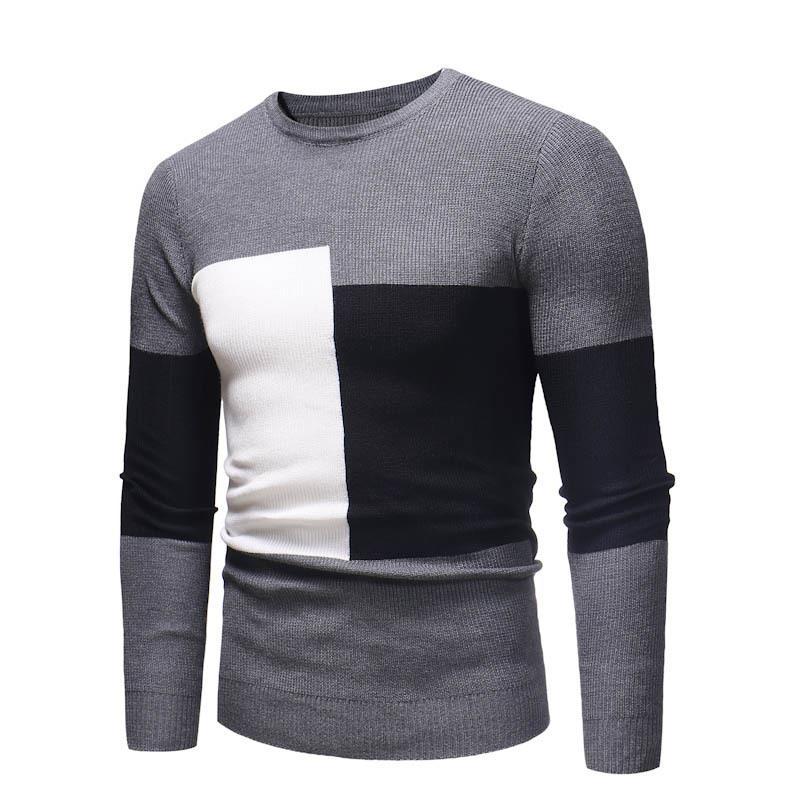 Herren Designer Pullover mit modernem Blockmuster R&B