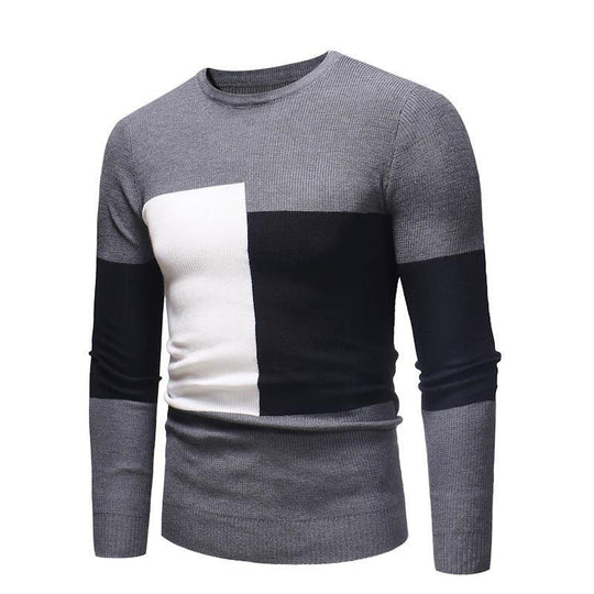 Herren Designer Pullover mit modernem Blockmuster R&B