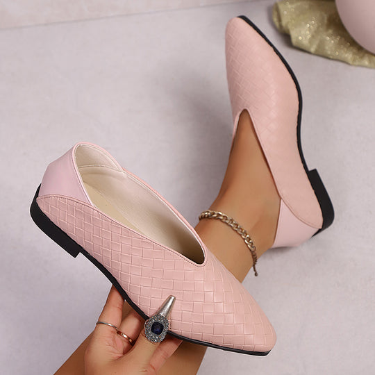 Damen geflochtene Slip-On Ballerinas R&B