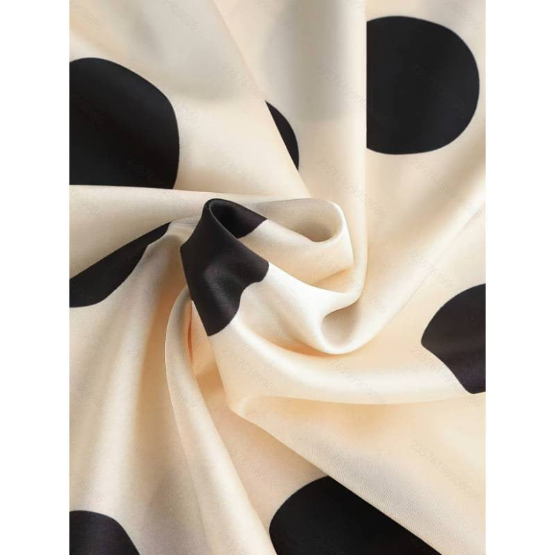 Damen Abendkleid mit elegantem Punktmuster und schmalen Spaghettiträgern R&B