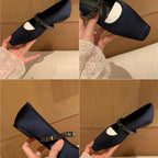 Damen Ballerina-Schuhe mit glanzvollem Obermaterial und bezauberndem Riemen