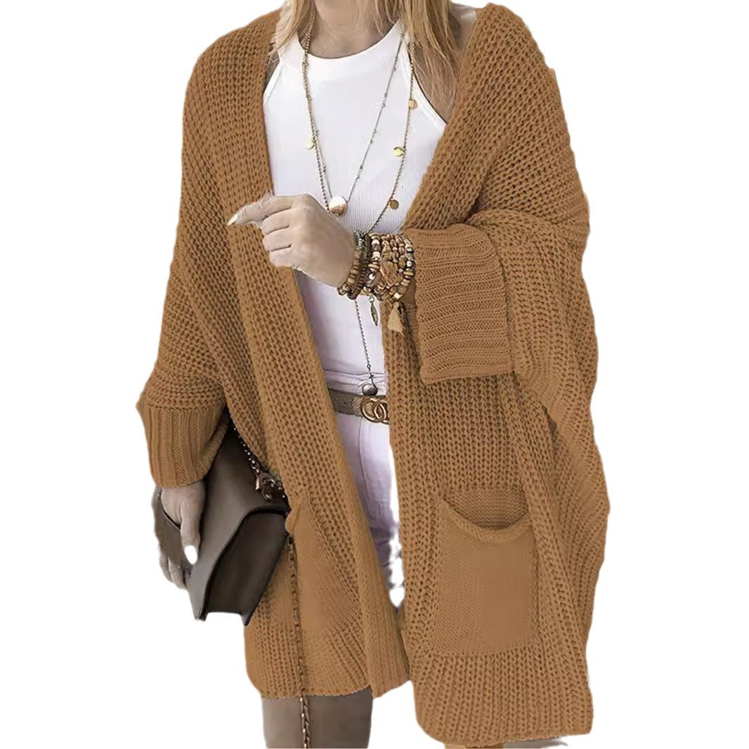Damen Grobstrickjacke mit praktischen Taschen und lässigem Schnitt R&B