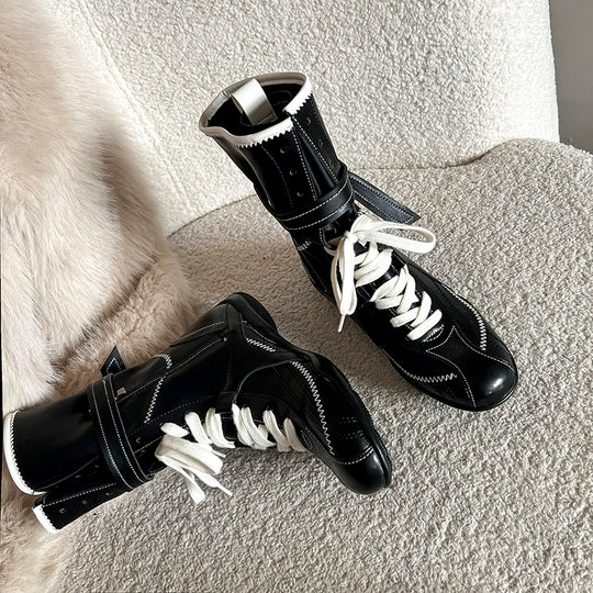 Damen Sportliche High-Top Sneakers mit modischem Schnürdesign und praktischem Klettverschluss R&B