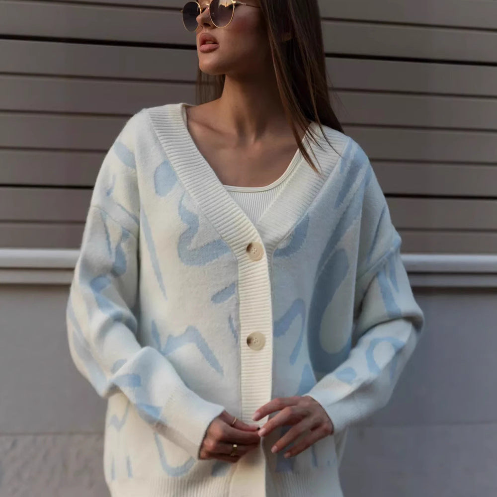 Damen Strickjacke mit einzigartigem Muster R&B
