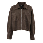 Damen modische Wildlederjacke im angesagten Oversized-Schnitt R&B