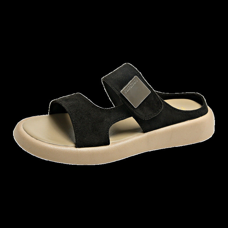 Damen bequeme Sandalen mit verstellbarem Klettverschluss und weichem Fußbett R&B