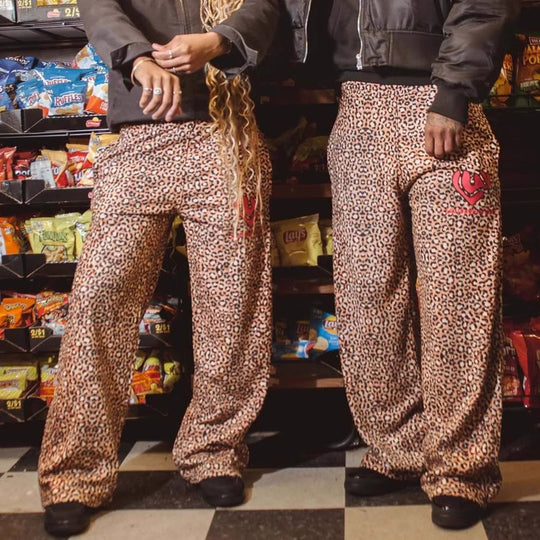Damen Modische Freizeithose im Leopardenmuster mit lockerer Passform R&B
