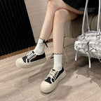 Damen lässige Slip-On Sneakers mit dicker Sohle R&B