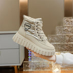 Damen High-Top Sneakers mit weichem Fleece-Futter und rutschfester Sohle R&B