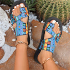 Damen Bequeme Fußbett-Sandalen mit kreativen Mustern