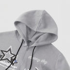 Herren Kapuzenjacke mit praktischem Reißverschluss und stylischem Sternenmotiv