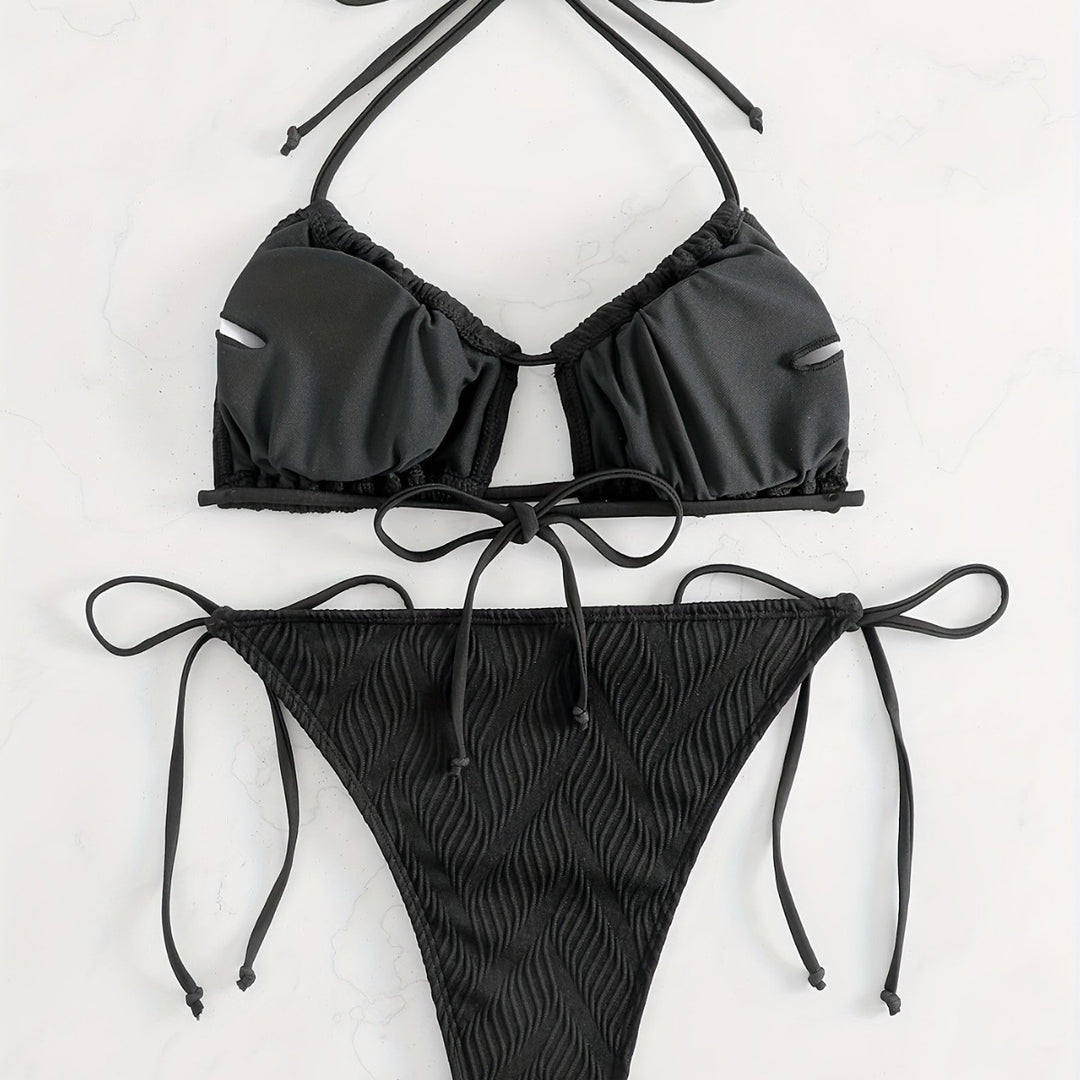 Damen Triangel-Bikini mit raffiniertem Rüschendesign R&B