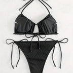 Damen Triangel-Bikini mit raffiniertem Rüschendesign R&B