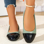 Damen Ballerina mit modischem Kontrastdesign R&B