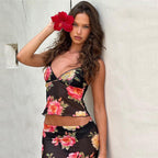 Damen Langärmliges Sommeroberteil mit floralem oversize Design R&B