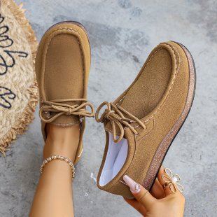 Damen Mokassins mit elastischen Schnürdetails und rutschfester Sohle R&B