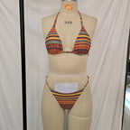 Damen Triangel-Bikini mit buntem Ethno-Muster R&B