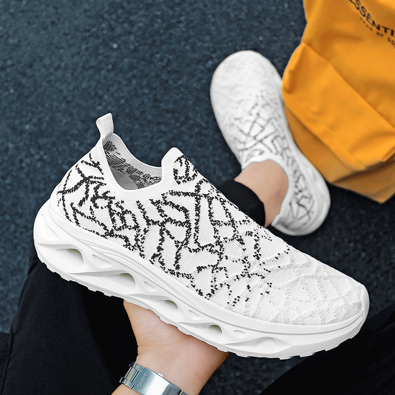 Damen Sportliche Slip-On Sneakers mit atmungsaktiver Oberflächenstruktur und dämpfender Sohle R&B