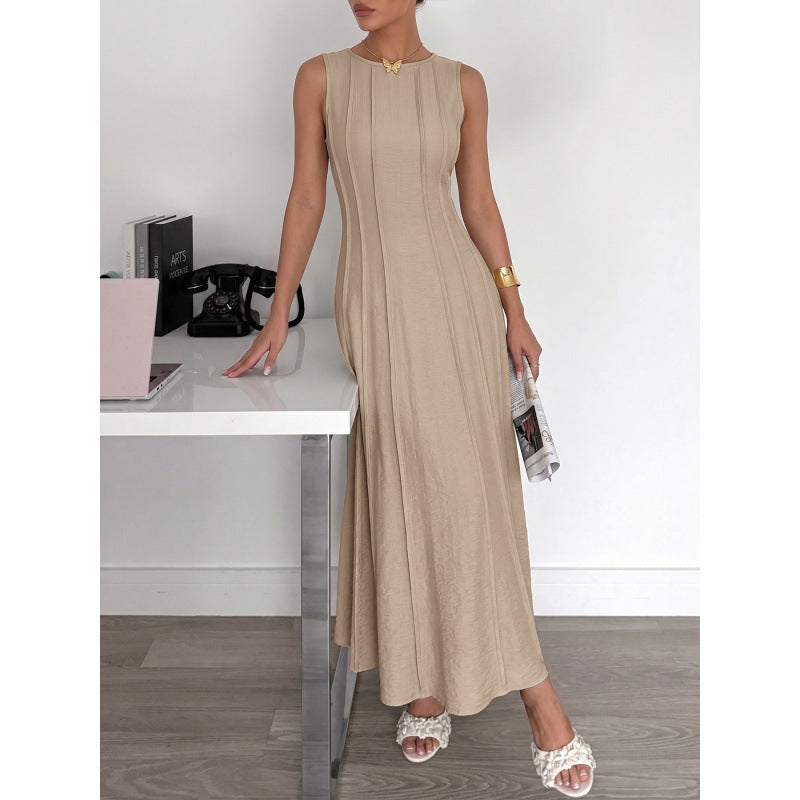 Damen Langarm Maxikleid mit eleganten Streifen und schmeichelndem Schnitt R&B