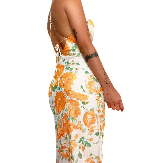 Damen Blumenmuster Maxikleid R&B