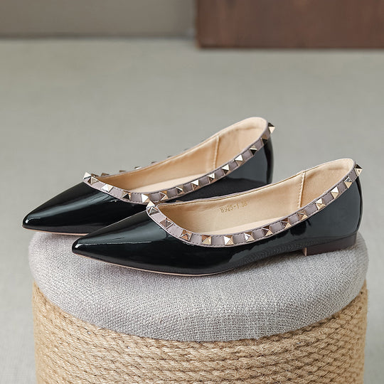 Damen Elegante Ballerinas mit modischen Nietenverzierungen R&B
