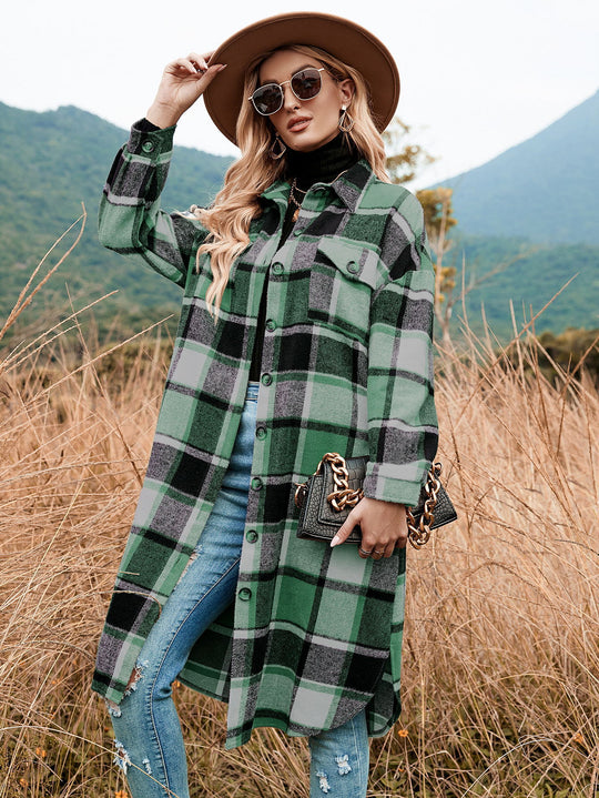 Damen Flanellhemd-Kleid mit Karomuster R&B