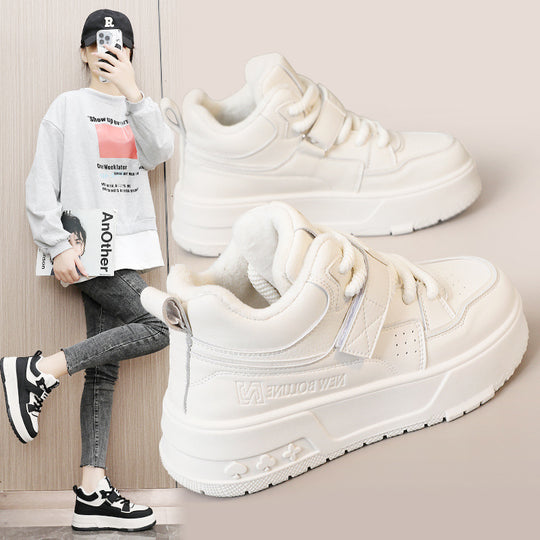 Damen High-Top Sneakers mit gefüttertem Innenbereich und Klettverschluss R&B