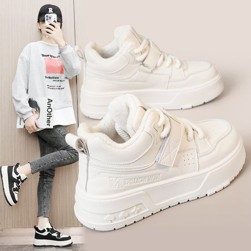 Damen High-Top Sneakers mit gefüttertem Innenbereich und Klettverschluss R&B
