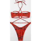 Damen Triangel-Bikini mit raffiniertem Kreuzdesign