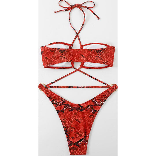 Damen Triangel-Bikini mit raffiniertem Kreuzdesign R&B