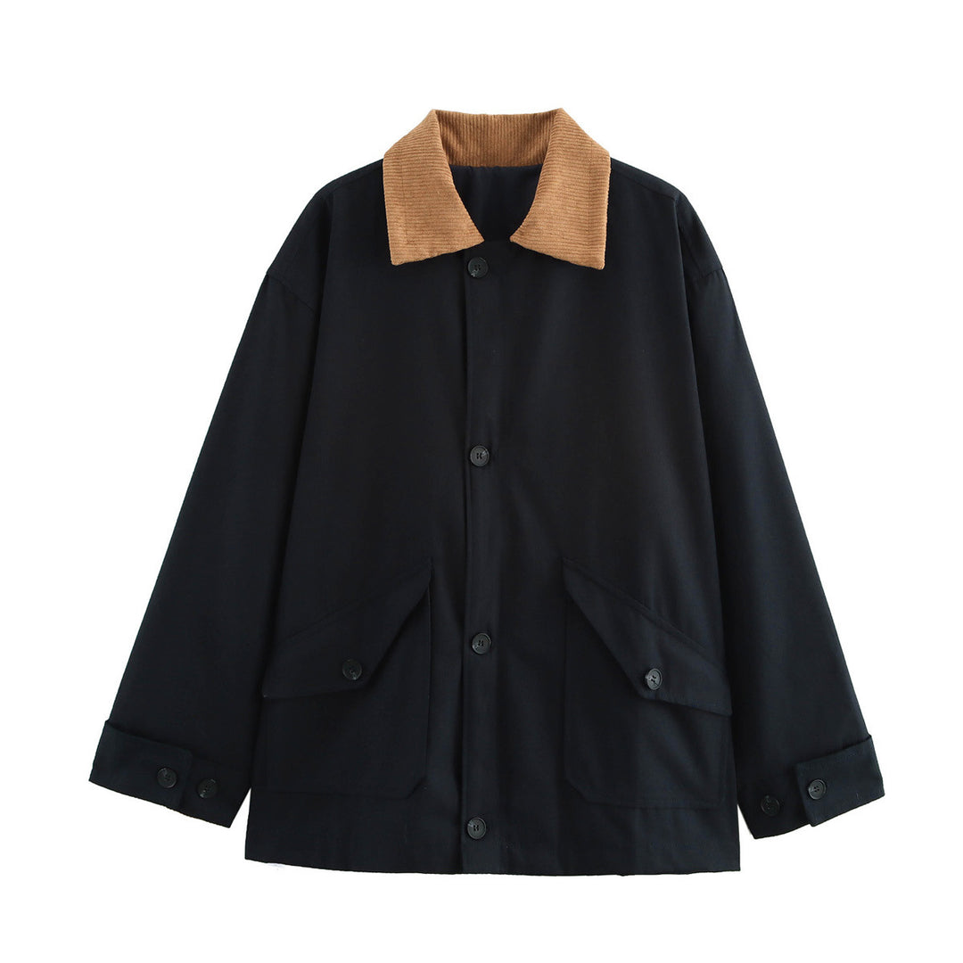 Damen Utility-Jacke mit weitem Schnitt und klassischem Kragen R&B