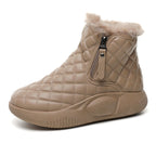 Damen warme Winterstiefel mit modischer Steppung und praktischem Reißverschluss R&B