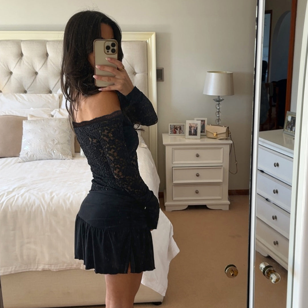 Damen Strandkleid mit zarten Spitzenakzenten und verführerischer Schnürung R&B