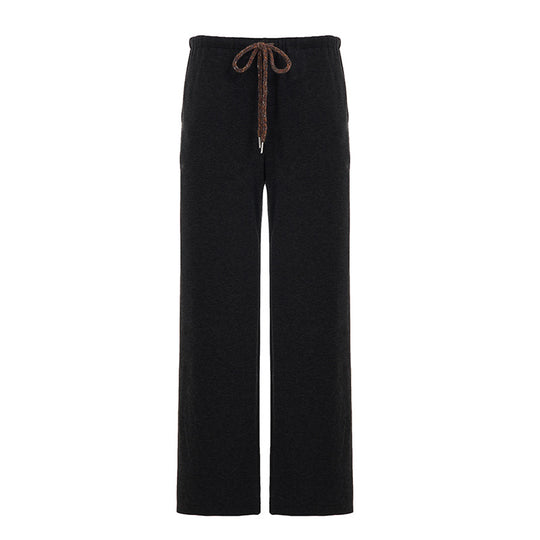 Damen lässige Palazzo-Hose mit elastischem Bund und verstellbarem Kordelzug R&B