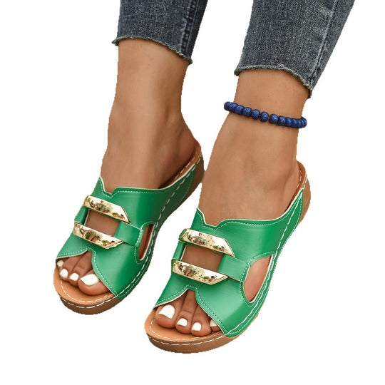 Damen komfortable Riemchensandalen mit modischem Akzent R&B