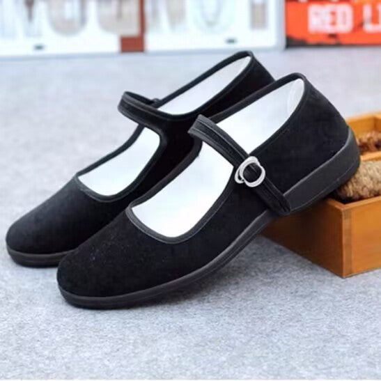 Damen Komfort-Slipper mit verstellbarem Riemen und rutschfester Sohle